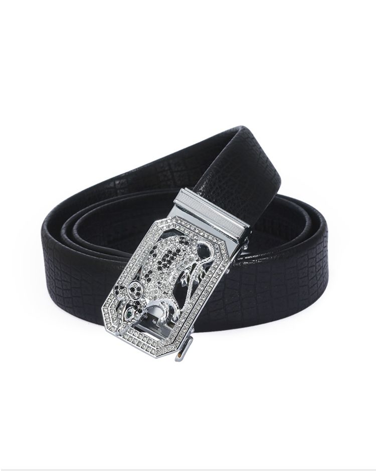 Cinturón del zodiaco de los hombres cuero de vaca de negocios botón automático cinturón de cabeza cuero genuino regalo casual pantalón versátil con correa de cintura cadena al por mayor pic 10