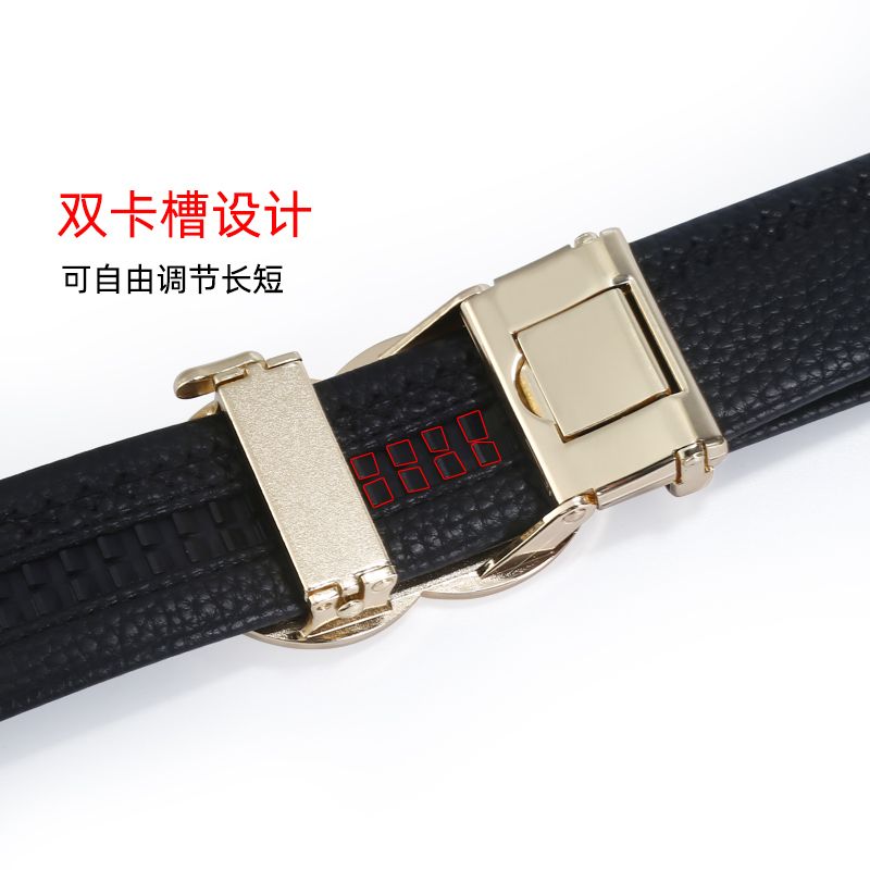 Men's business fashion leather double-layer cowhide belt for young people, live-streaming hot sales, belt manufacturer wholesale Application Scenario