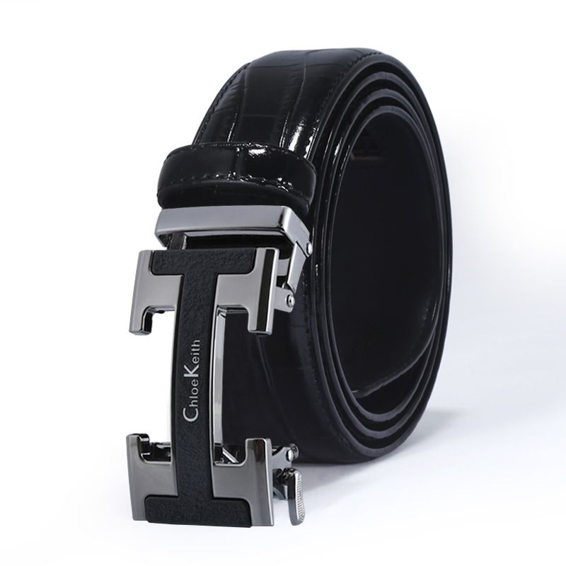 Wholesale of best-selling counter belts, men's genuine leather business crocodile pattern automatic buckle cowhide belts, gifts, casual belts Item Picture