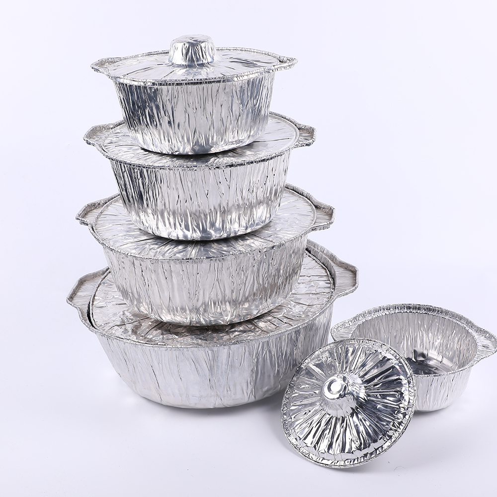 Manufacturer wholesale new round aluminum foil container for outdoor picnic barbecue takeout grilled fish