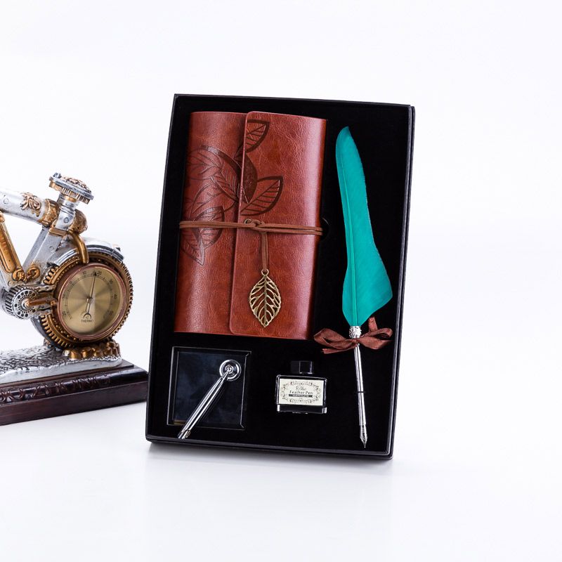 英伦复古金属地图毛笔钢笔套装送恩师朋友同事节日礼盒001