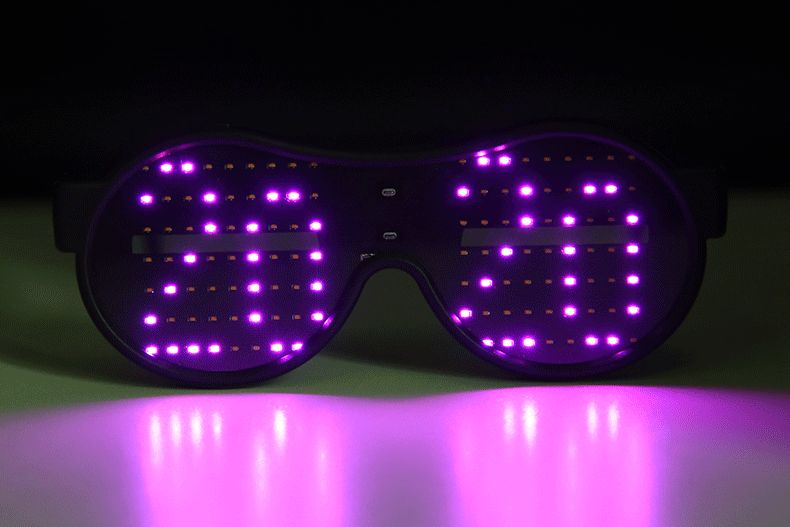 新奇特2021新款动态眼镜 led发光闪图眼镜助兴发光眼镜娱乐街舞详情6