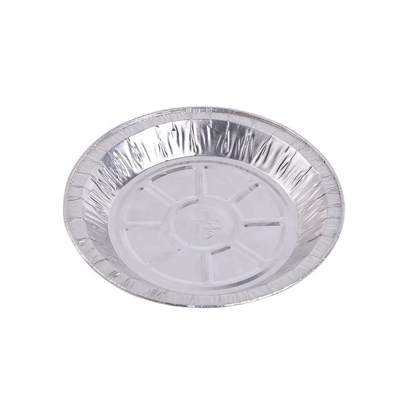 Manufacturer wholesale new aluminum foil pizza tray round disposable shallow tray tin paper tray aluminum foil plate