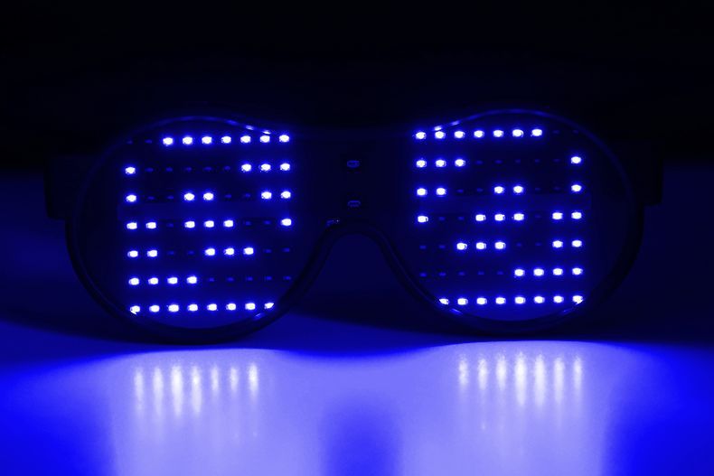 新奇特2021新款动态眼镜 led发光闪图眼镜助兴发光眼镜娱乐街舞详情11