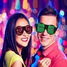 新奇特2021新款动态眼镜 led发光闪图眼镜助兴发光眼镜娱乐街舞
