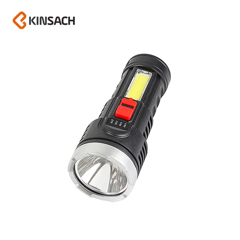 跨境厂家批发直供户外强光探照应急USB充电家用照手电筒便携迷你