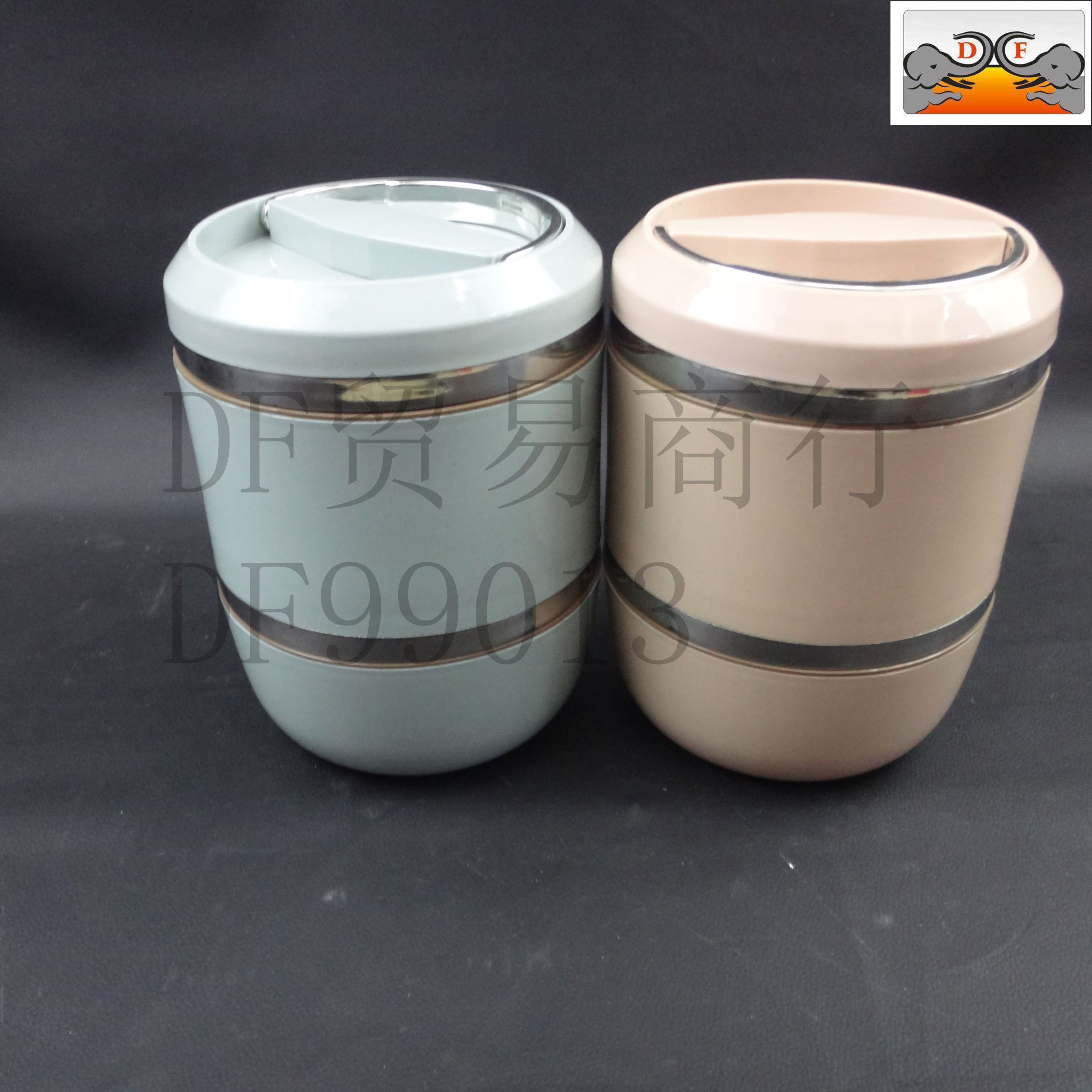 DF TRADING HOUSE Hot kettle-style insulated pot bento box, food fixture, old-fashioned enamel seasoning box, thickened version DF99013