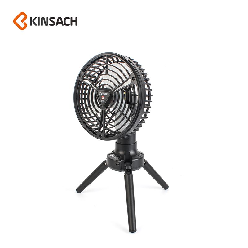 厂家直销多功能三脚架露营风扇户外可悬挂帐篷伸缩摇头照明电风扇图