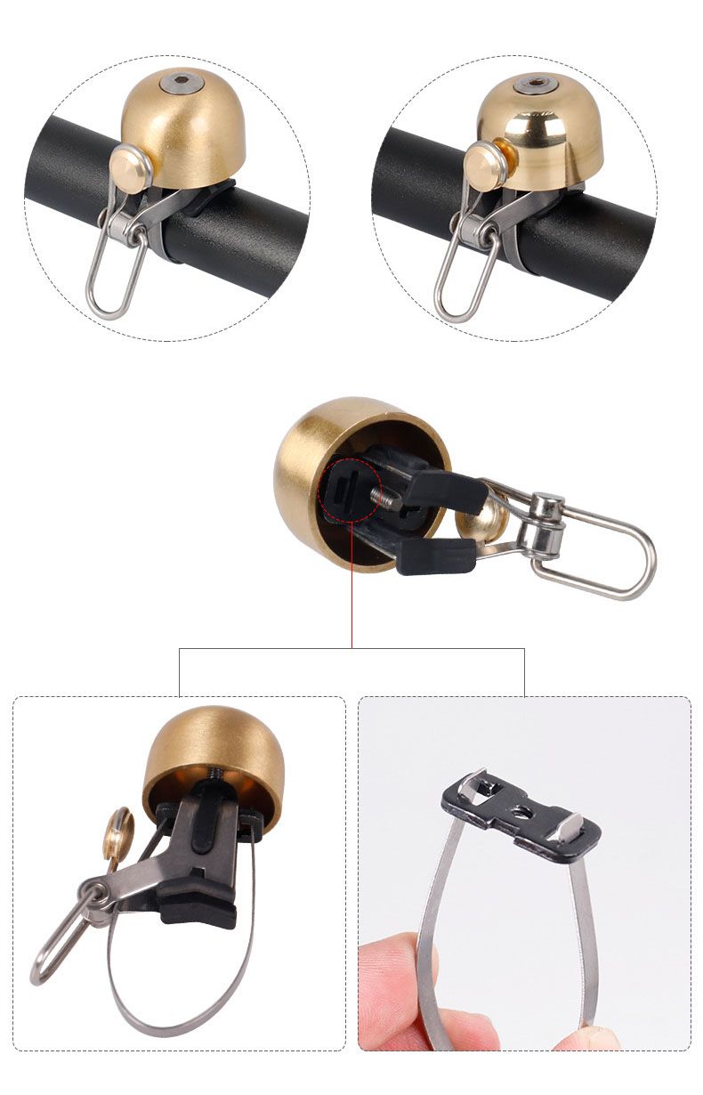 240503 bicycle copper bell, retro copper bell, steel buckle, mountain bike bell, horn, bike bell, cycling equipment accessories pic 12