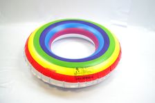 虹雨经典加厚实色彩虹游泳圈创意造型厂家直销1