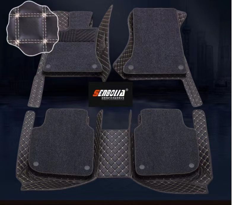 2022 Special car floor MATS with quilted and embroidered double-layer waterproof high-end car floor MATS Specification image