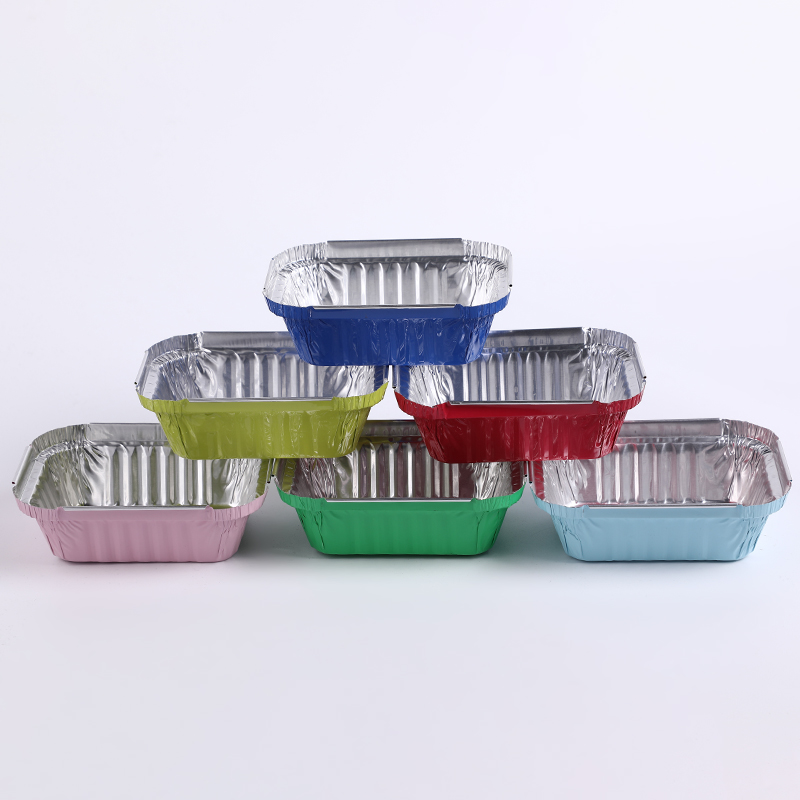Color high-quality household takeout packaging food grade square aluminum foil plate thumbnail