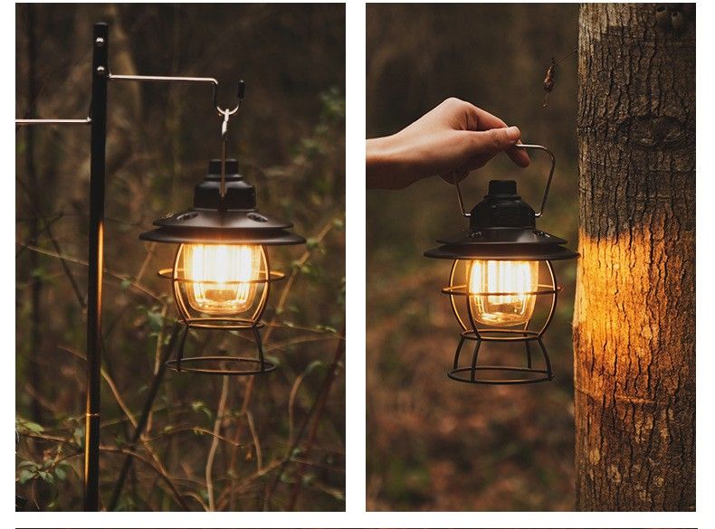 New retro led rechargeable portable horse light, multi-functional emergency light, power bank, outdoor camping tent light pic 1