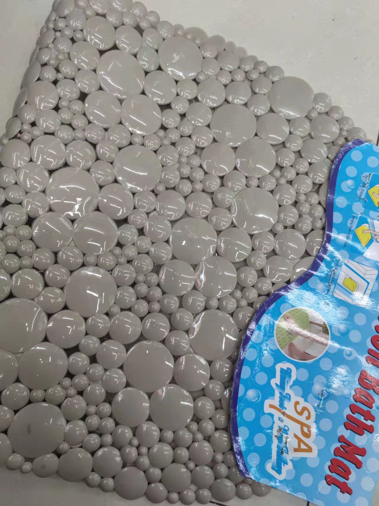 Solid Color Oval Mirror Round Bathroom Mat Specification drawing