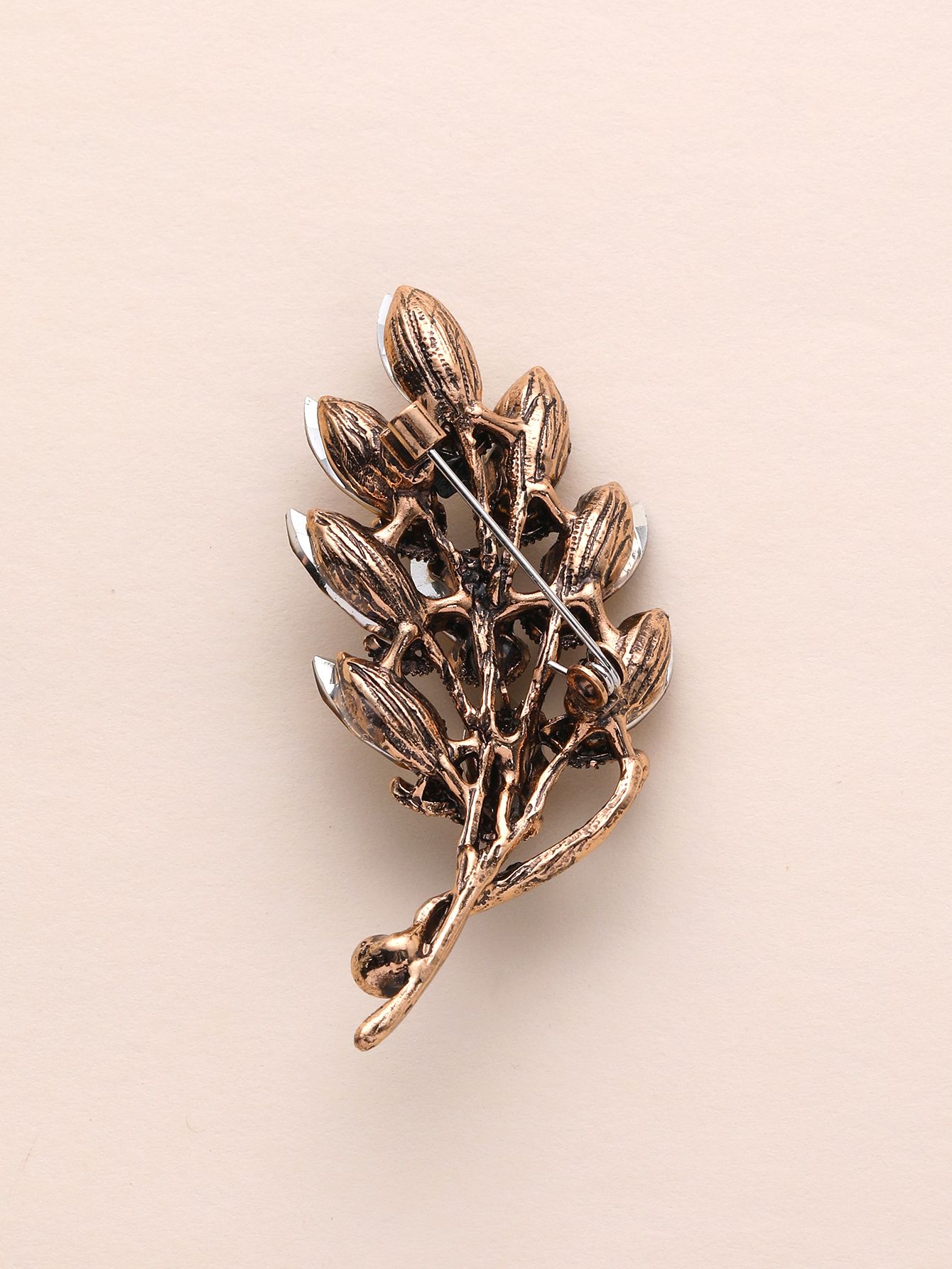 Best-selling factory direct sale Korean version leaf large glass brooch and pin in ancient color series - Yingying -yy004 details Picture