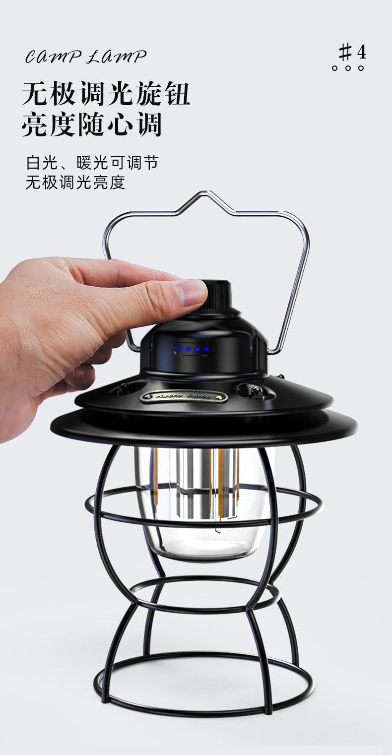 New retro led rechargeable portable horse light, multi-functional emergency light, power bank, outdoor camping tent light pic 6