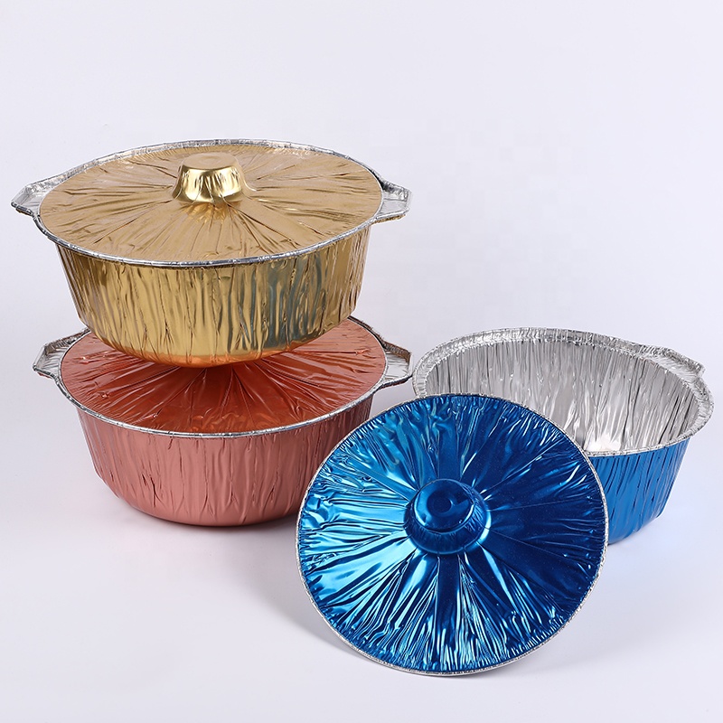 cover disposable pot Round color aluminum foil pot