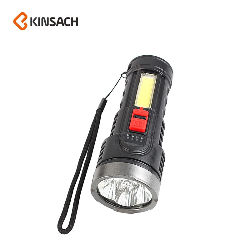 强光手电筒6灯USB可充电LED钓鱼灯户外多功能照明灯电量显示