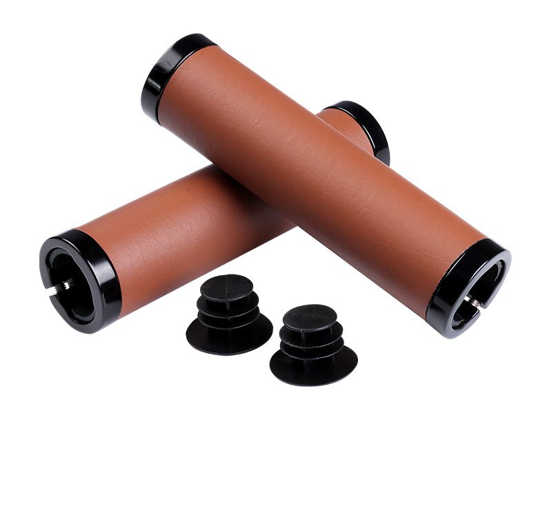 220121 Bilateral lock set round PU lock set bicycle lock set bicycle lock leather handle set