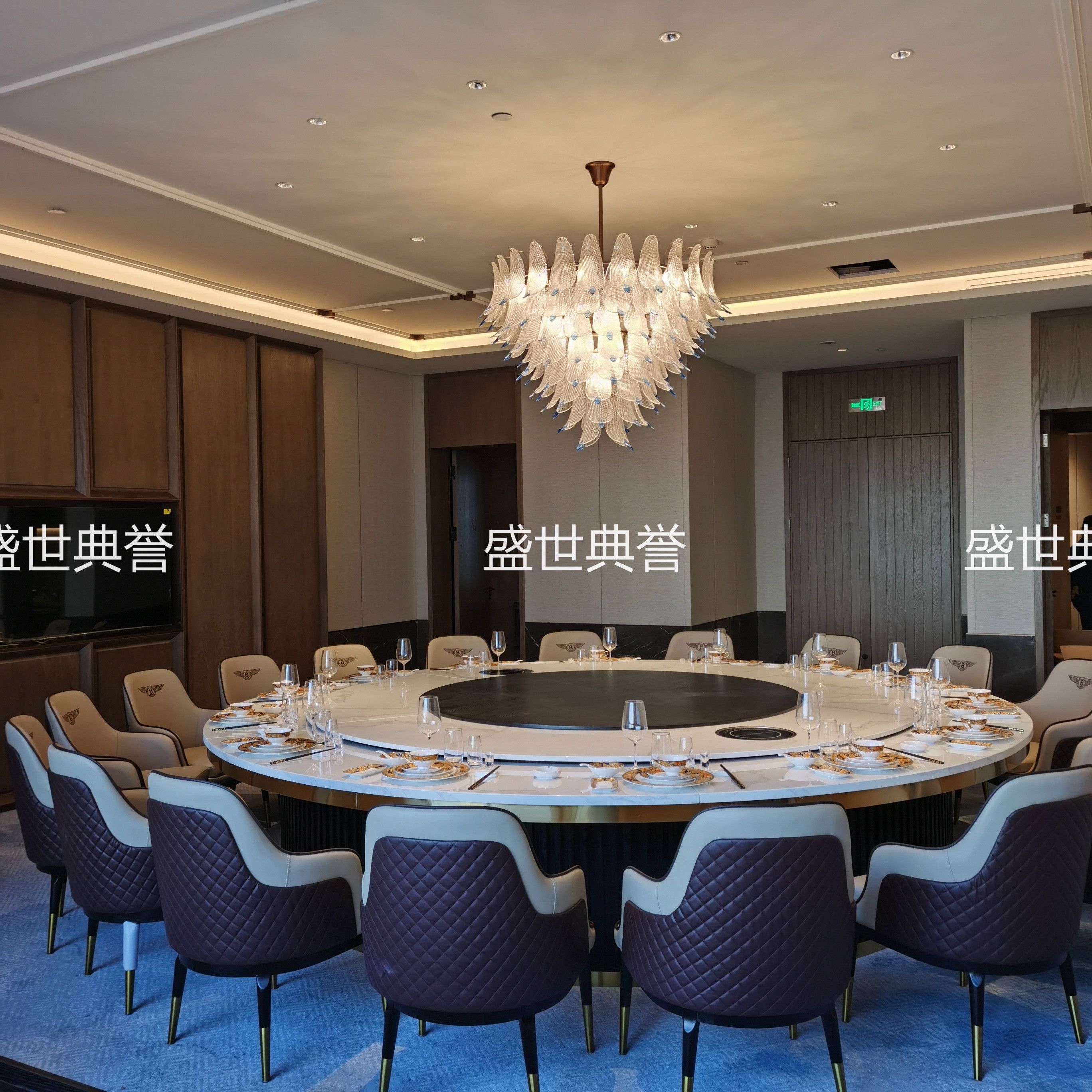 Electric dining tables for five-star hotels in Yichun, marble electric round tables for private rooms in resort hotels, and dining tables for seafood restaurants Application Scenario