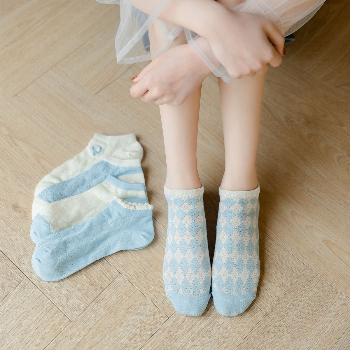 2022超薄棉绢短袜船袜女士 透气超柔舒适 