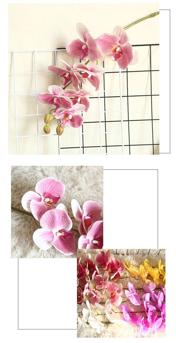 Phalaenopsis artificial flower plant bonsai, wedding decoration, INS style artificial plant wall, rose wall pic 12