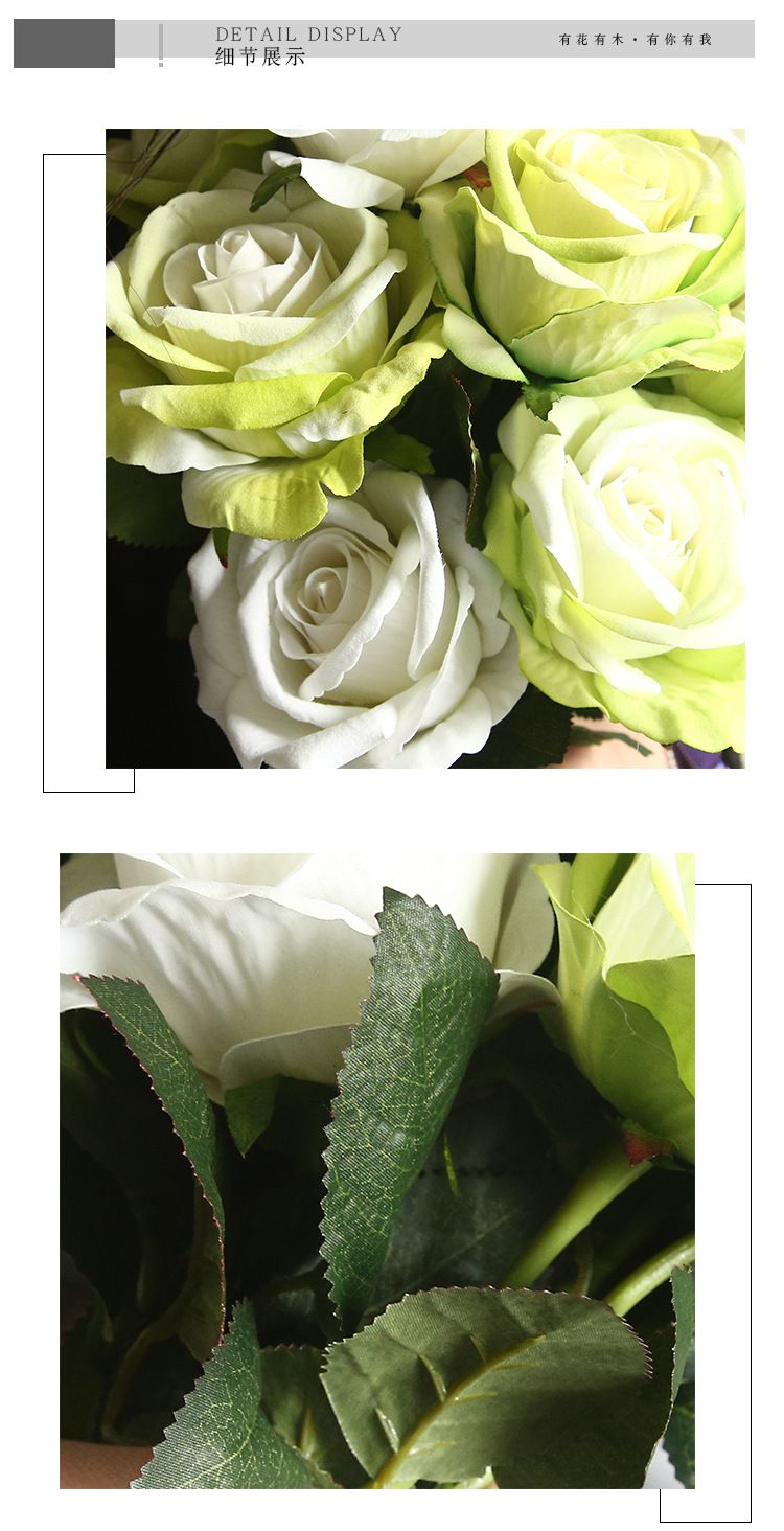 绒布玫瑰花仿真花植物盆景婚庆装饰品INS风仿真植物墙花墙详情11