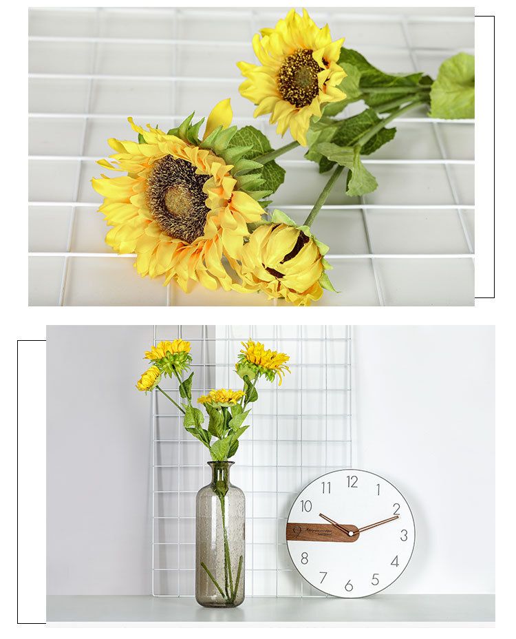 Sunflower artificial flower plant bonsai wedding decoration INS style artificial plant wall rose MW68111 pic 4