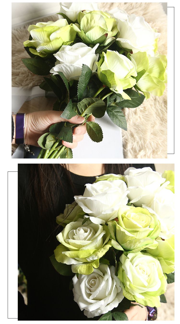 绒布玫瑰花仿真花植物盆景婚庆装饰品INS风仿真植物墙花墙详情4