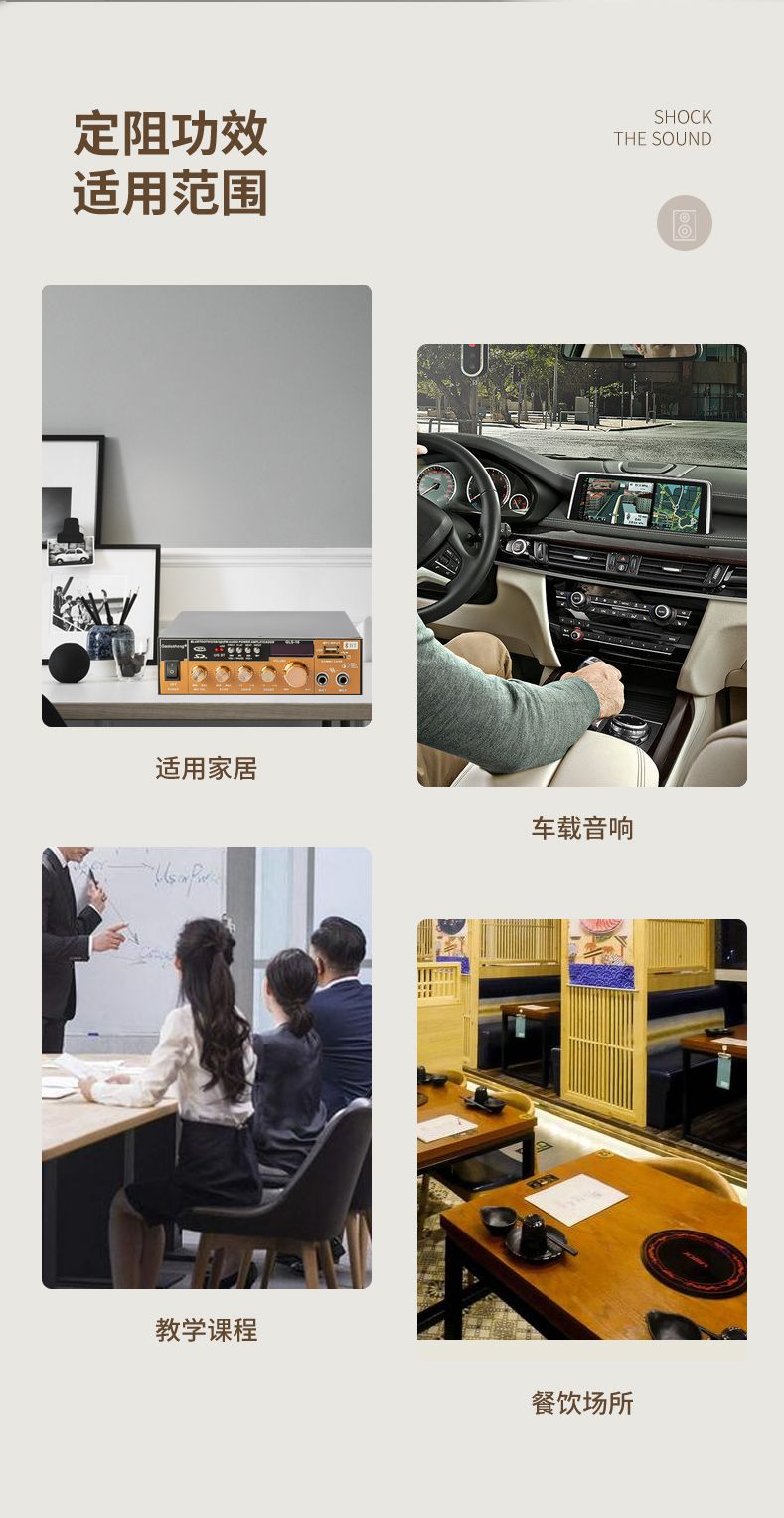 GLS-16 HIFI家用KTV功放专业卡包AC/DC车载带麦克风插口无源音响音频放大器详情5