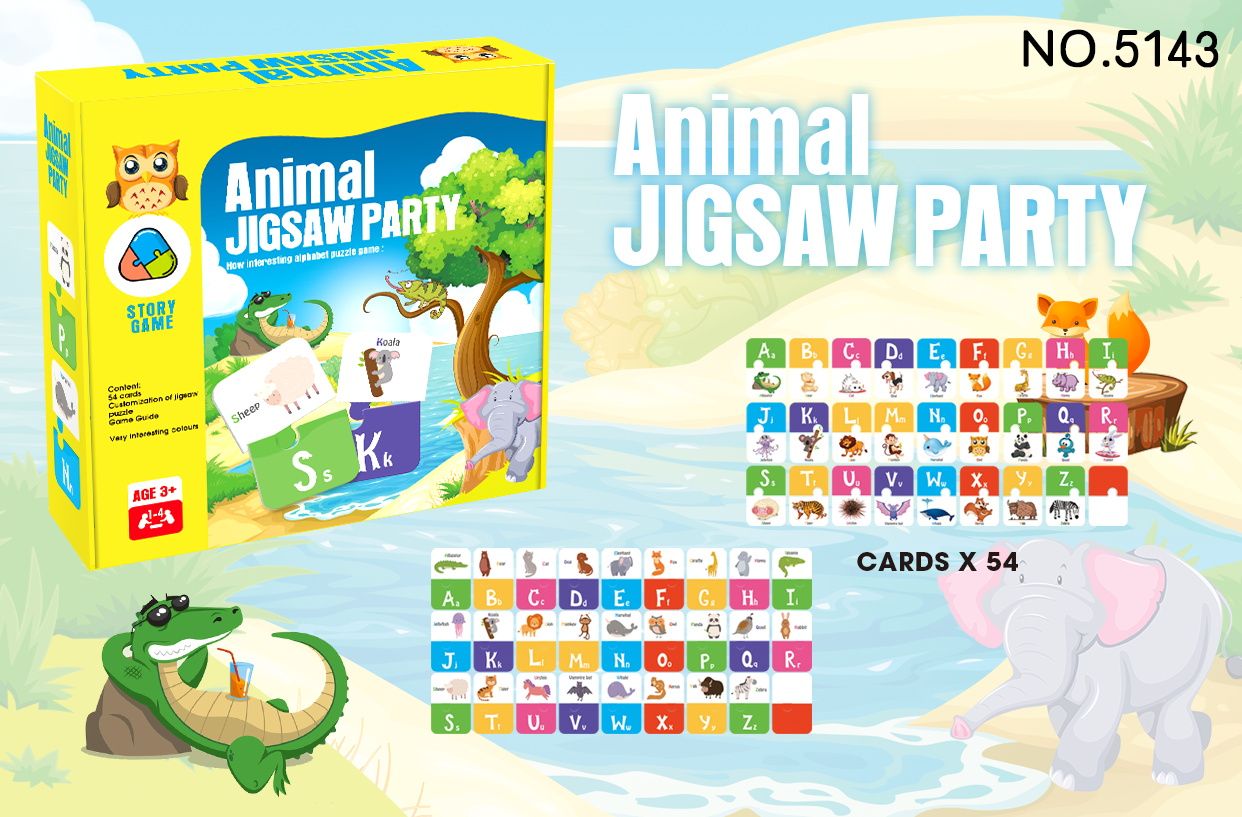 Children's puzzle toy board game Animal Party Jigsaw Puzzle Number jigsaw Puzzle Public Sign jigsaw Puzzle Racing race Balance tower