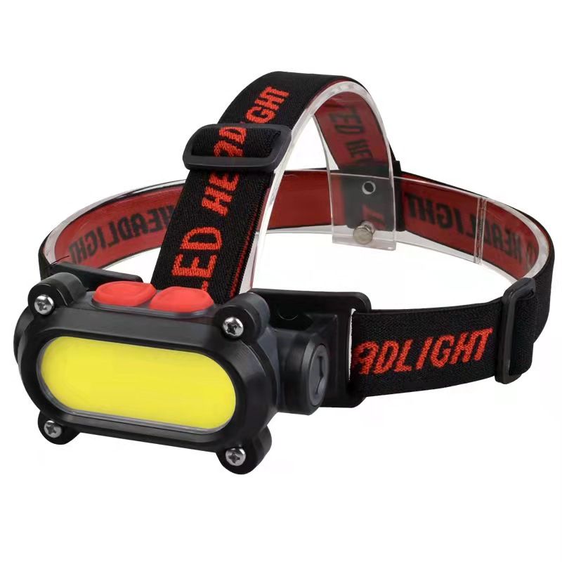 New USB charging headlamp, dual-source outdoor emergency head-mounted lamp, multi-functional sensor COB lighting lamp Application Scenario