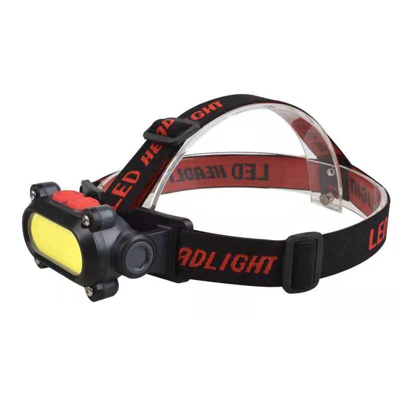 New USB charging headlamp, dual-source outdoor emergency head-mounted lamp, multi-functional sensor COB lighting lamp Specification image