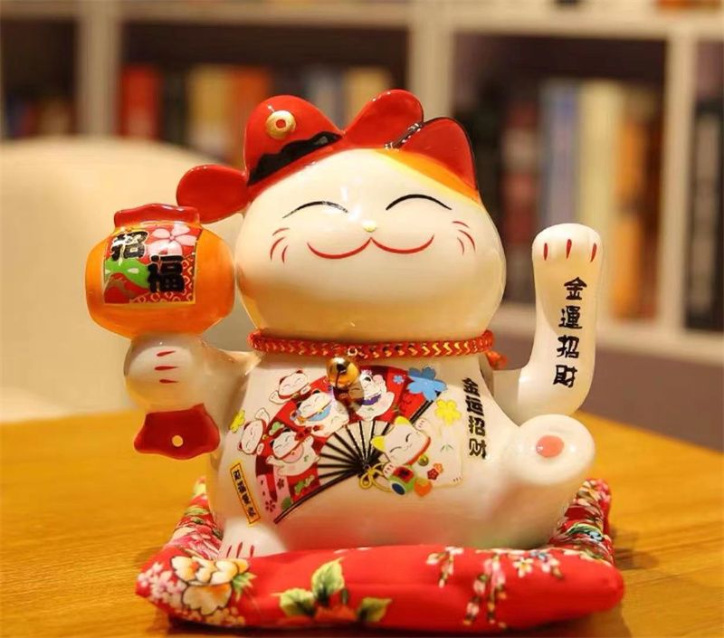 南泰开运鼓摇手猫开业礼品家居客厅创意小摆件