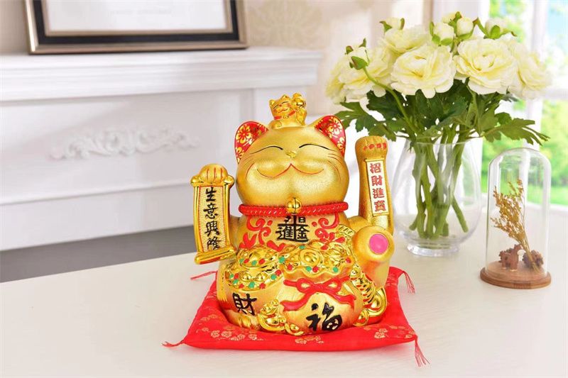南泰财入进宝金色摇手猫开业礼品家居客厅创意摆件