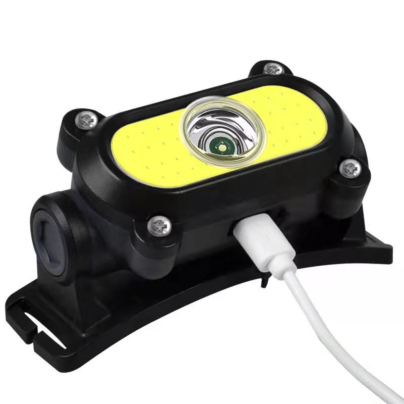 New COB headlamp dual-source rechargeable headlamp USB built-in battery strong headlamp for fishing and night fishing Item Picture