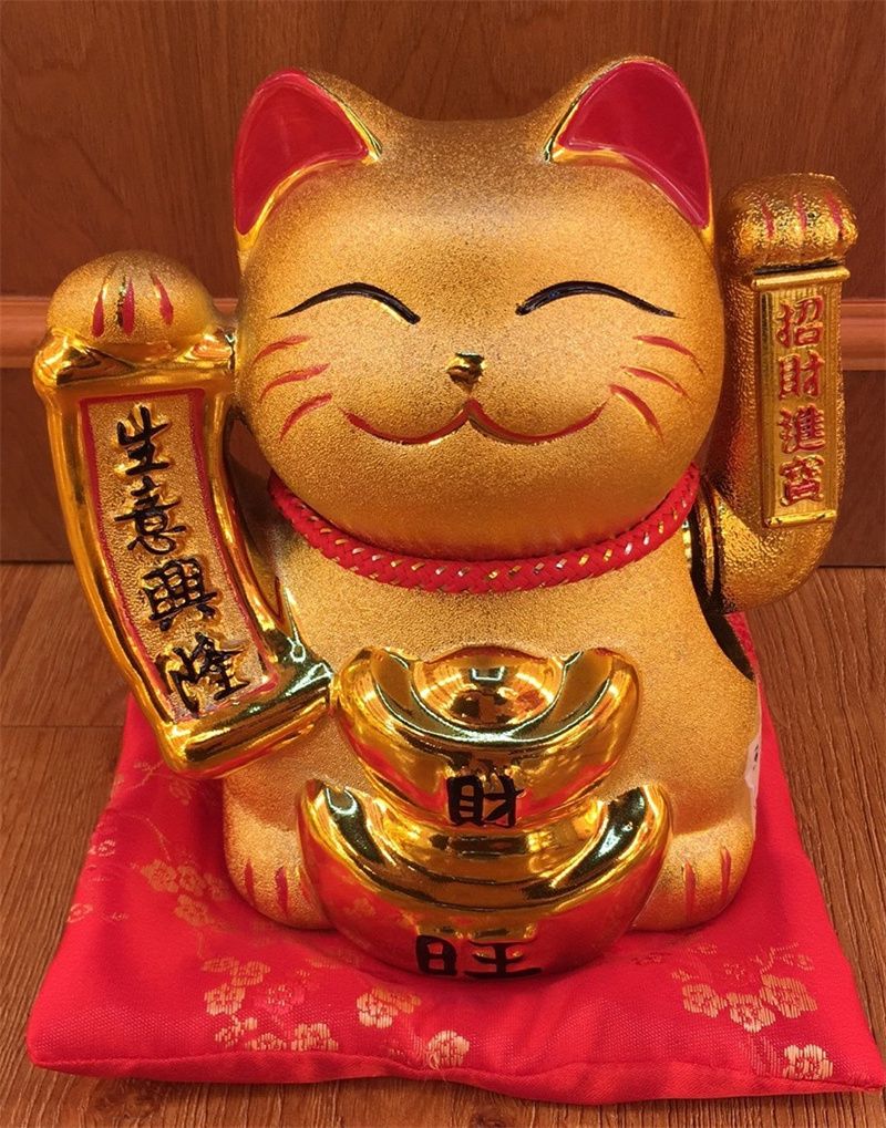 南泰金色8寸电动摇手猫开业送礼客厅收银台