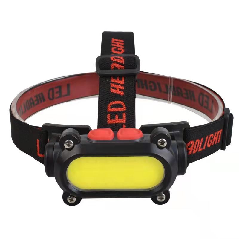 New USB charging headlamp, dual-source outdoor emergency head-mounted lamp, multi-functional sensor COB lighting lamp details Picture
