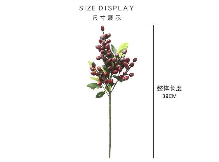 Berry, olive fruit, bean branch, Christmas artificial flower manufacturer, home decoration flower wall, plant wall, artificial flower MW30333 pic 3