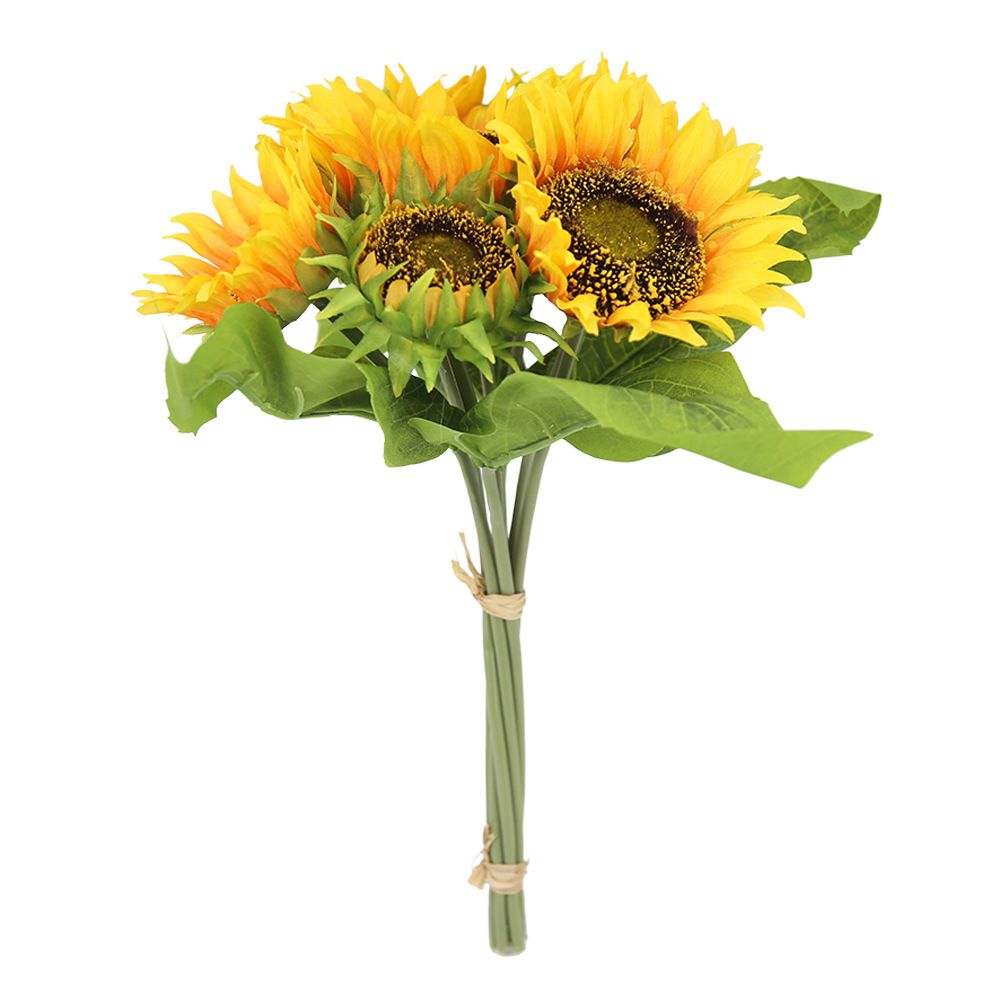 Manufacturer's artificial flowers, sunflowers, bouquets, artificial flowers wholesale, wedding hand-held silk flowers export, home decoration MW22101 Item Picture