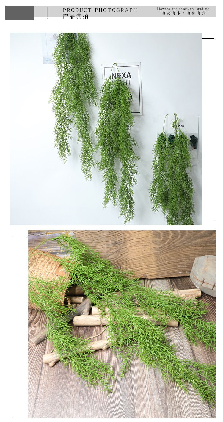 Artificial flower feel, pine needle, wall-hung vine, simulated leaves, simulated flowers, micro-landscape exit, indoor green plant wall MW26636 pic 4