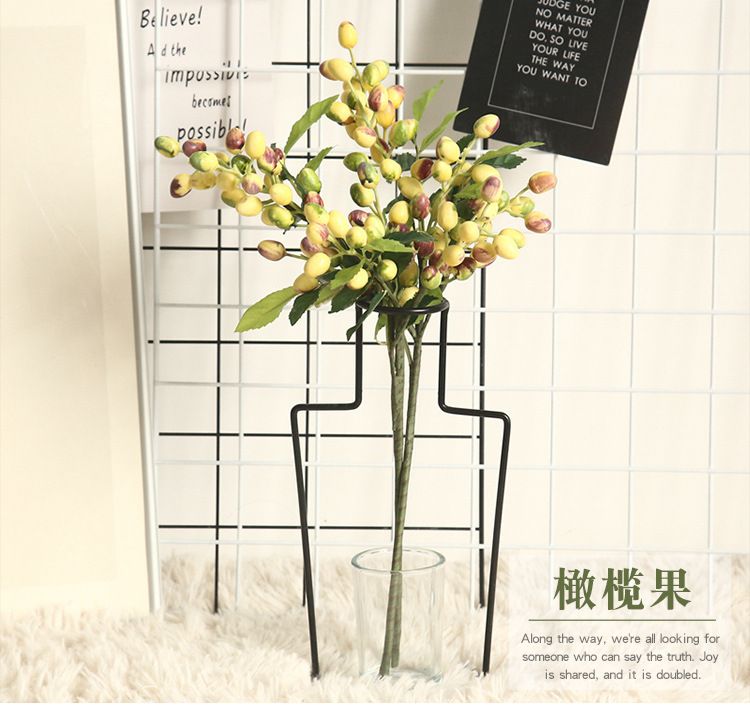 Berry, olive fruit, bean branch, Christmas artificial flower manufacturer, home decoration flower wall, plant wall, artificial flower MW30333 pic 1