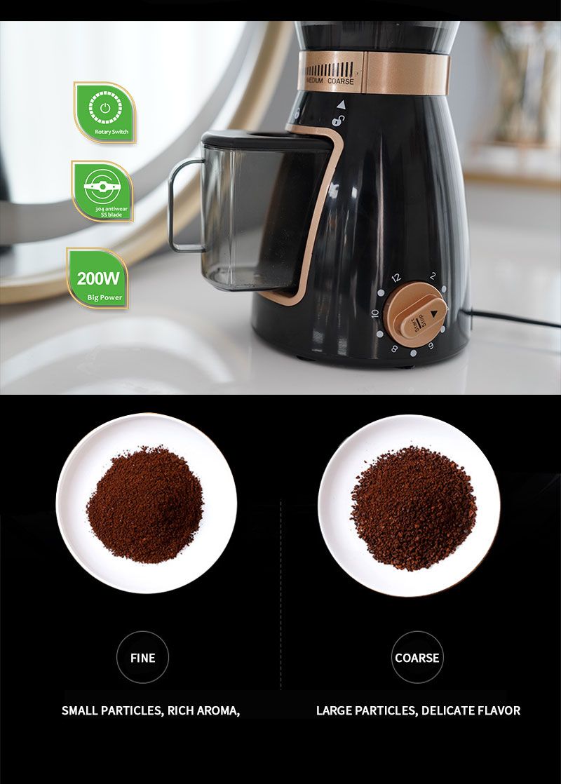 DSP丹松 全自动电动咖啡磨豆机家用小型研磨度调节咖啡豆研磨器ka3053详情5