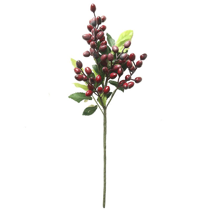 Berry, olive fruit, bean branch, Christmas artificial flower manufacturer, home decoration flower wall, plant wall, artificial flower MW30333 Item Picture