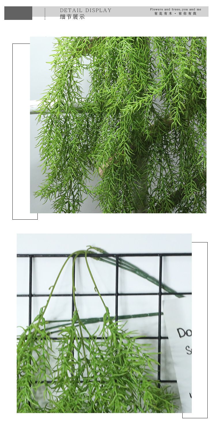 Artificial flower feel, pine needle, wall-hung vine, simulated leaves, simulated flowers, micro-landscape exit, indoor green plant wall MW26636 pic 11