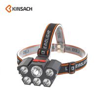 Strong 6 Headlights Super bright USB charging night fishing long shot LED headlight working headlight fishing Super hike