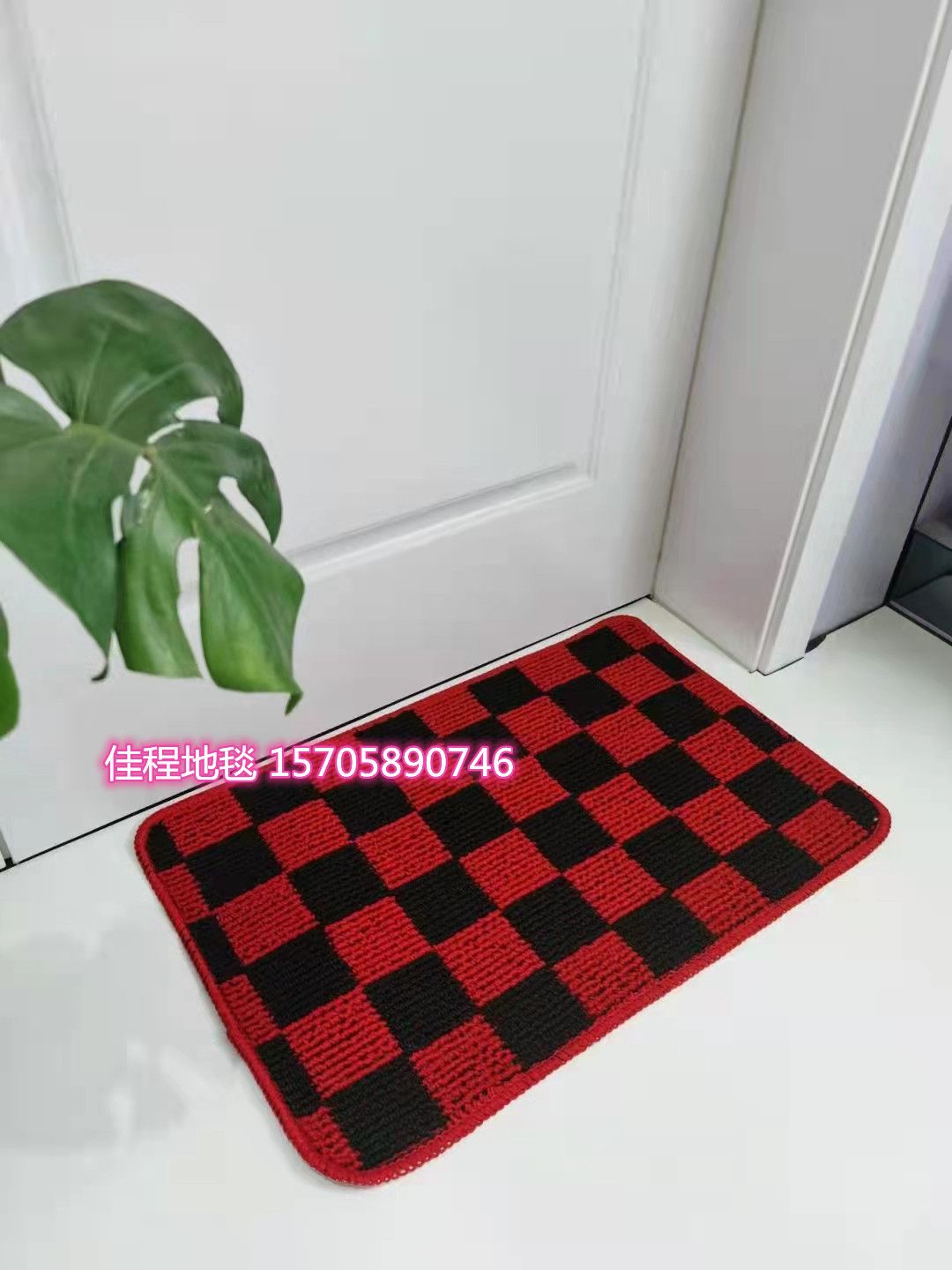 TPR square floor mat, polypropylene foot mat, door mat, anti-slip mat, jacquard grid mat, outdoor mat, indoor mat, foreign trade mat. Simple and elegant pattern, good water absorption and anti-slip effect. 4 colors, size 38*58cm details Picture