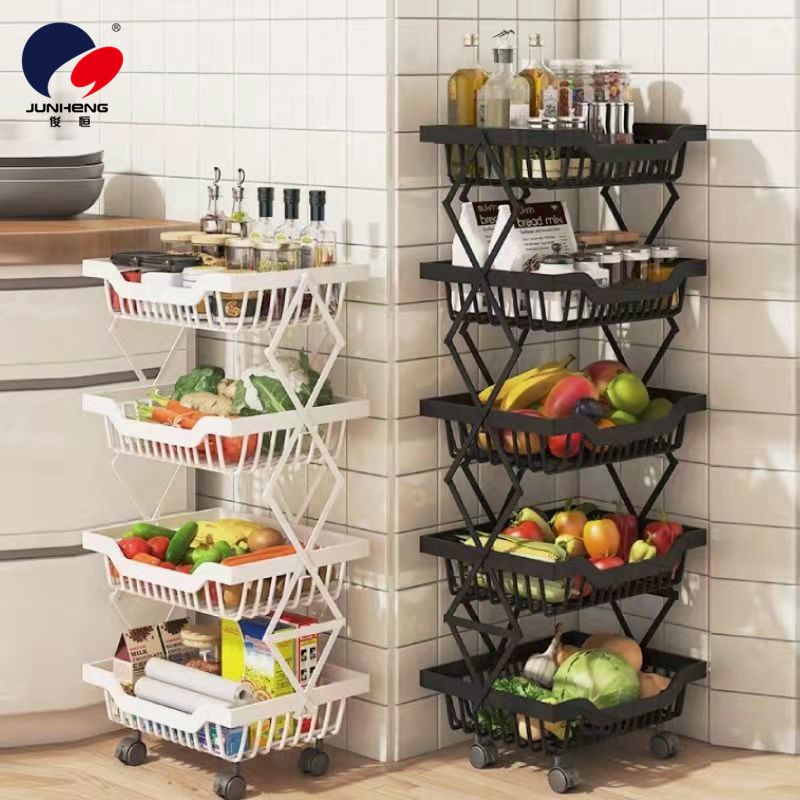 可折叠拉伸水果蔬菜收纳架多层转角可移动旋转厨房调料瓶置物架子详情18