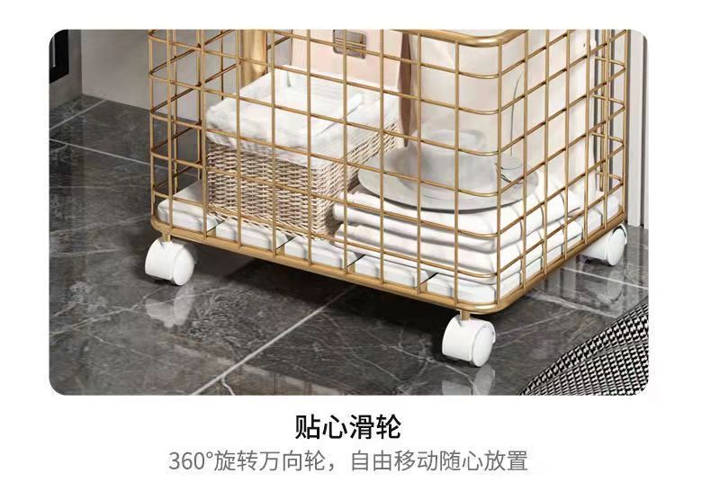 轻奢风新款衣帽架可移动带轮卧室小型挂衣架简易衣服收纳架网红风详情15