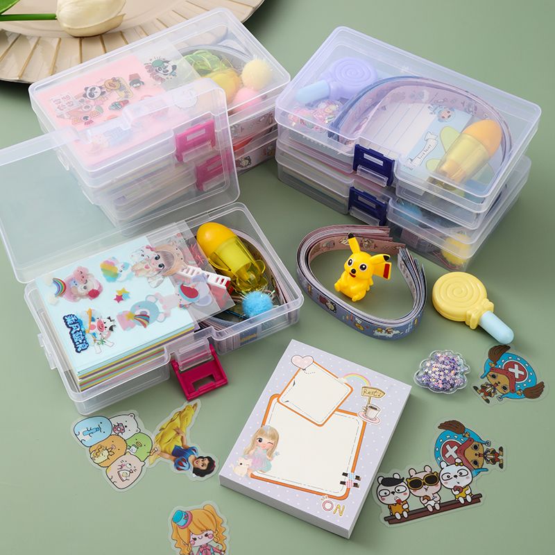 【纤客】PP收纳盒套装彩色便签折纸玩具笔星星条组盒套装透明盒子 